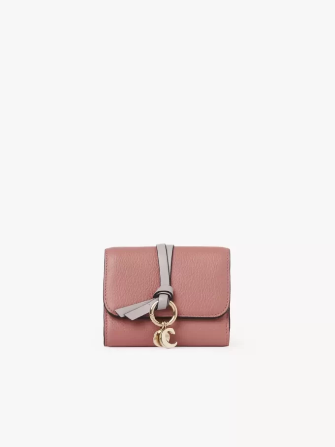 Small Alphabet tri-fold in grained leather