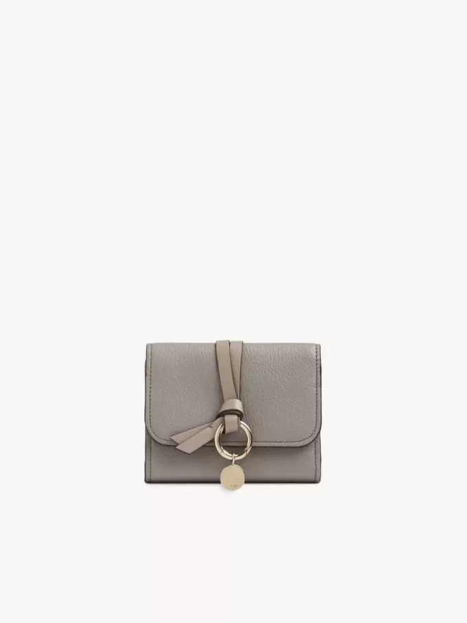 Small Alphabet tri-fold in grained leather