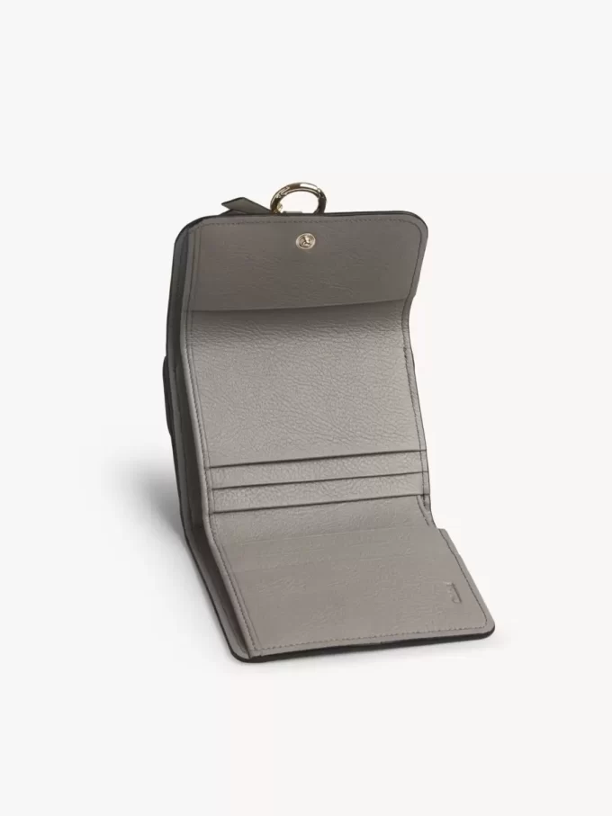 Small Alphabet tri-fold in grained leather