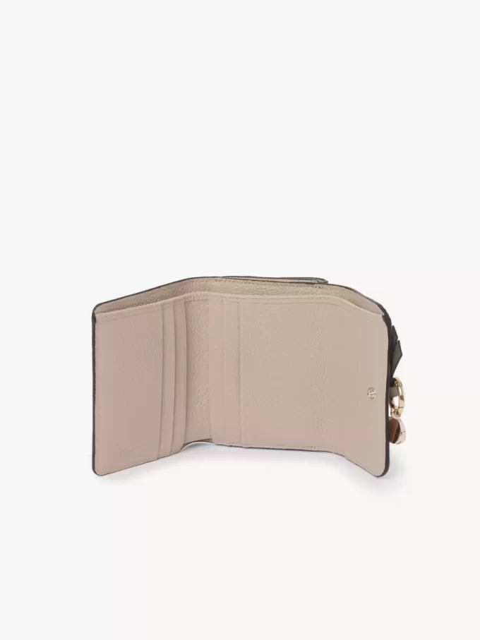 Small Alphabet tri-fold in grained leather