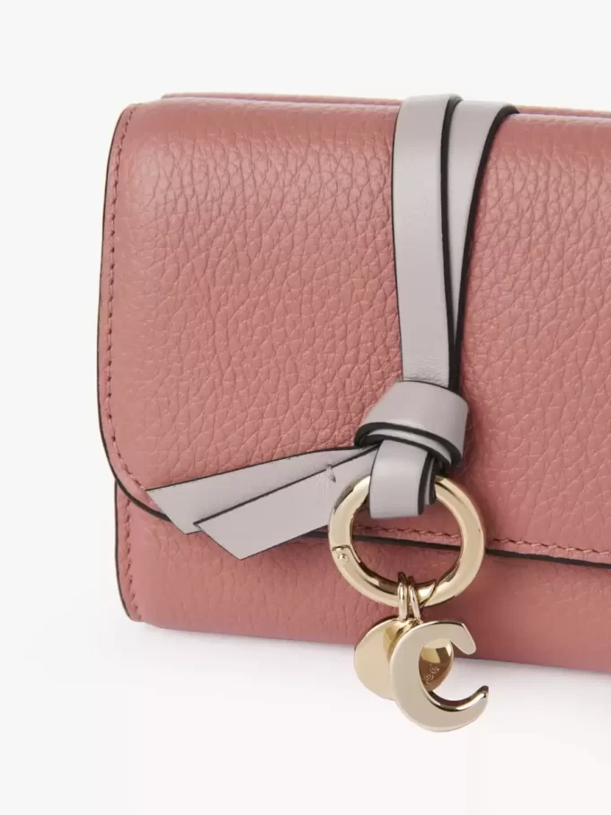 Small Alphabet tri-fold in grained leather