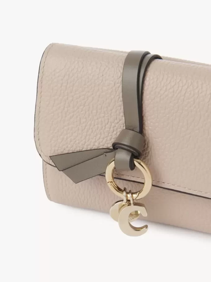 Small Alphabet tri-fold in grained leather