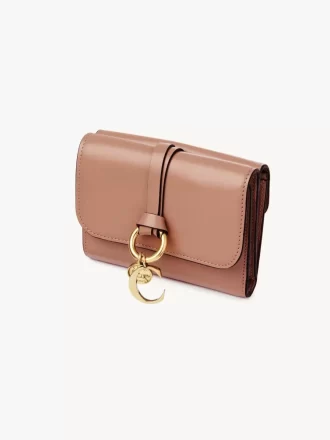 Small Alphabet tri-fold in shiny leather