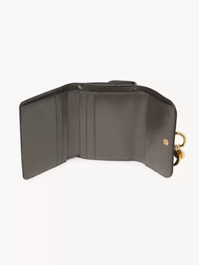 Small Alphabet tri-fold in shiny leather