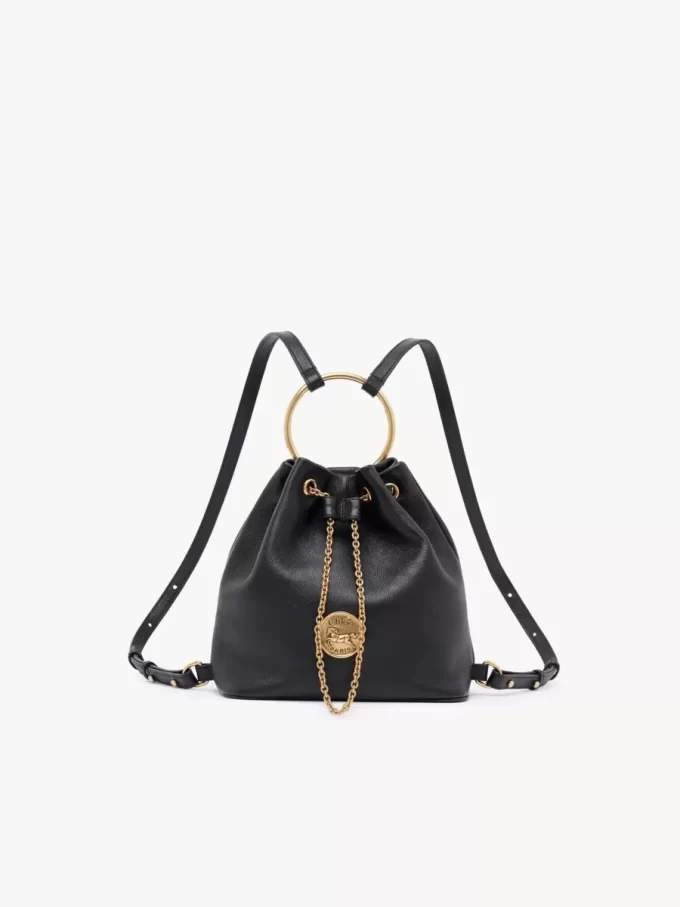 Small Bracelet backpack in grained leather
