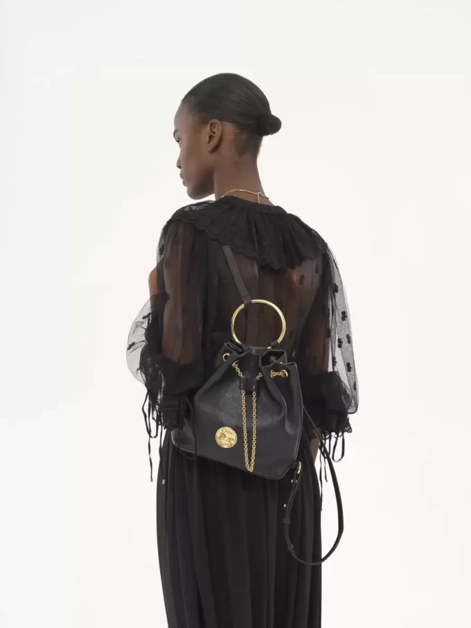 Small Bracelet backpack in grained leather