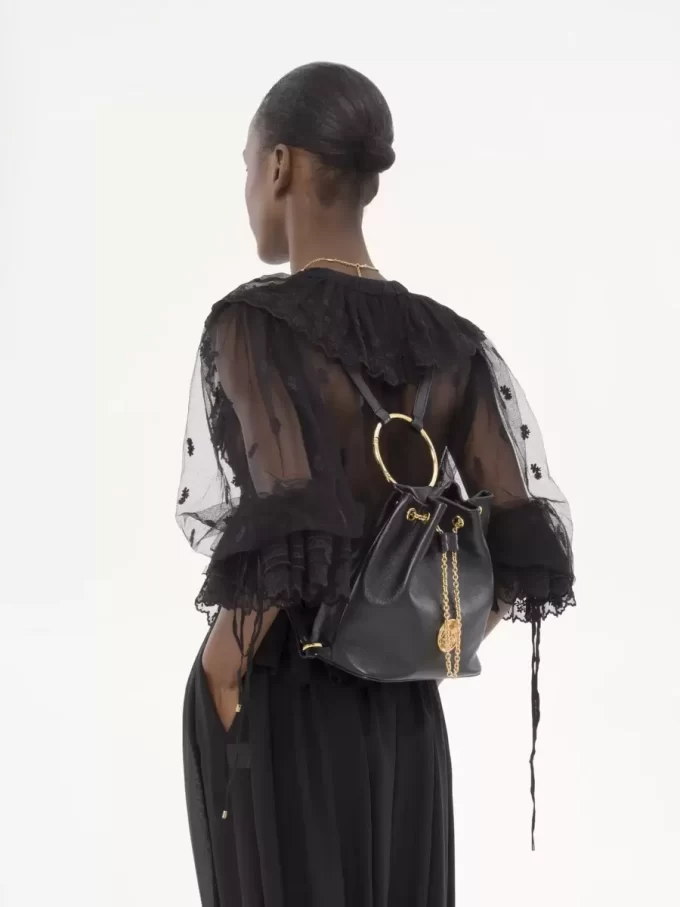 Small Bracelet backpack in grained leather