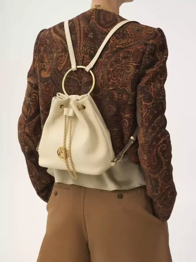 Small Bracelet backpack in grained leather