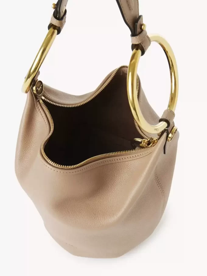 Small Bracelet handbag in grained leather