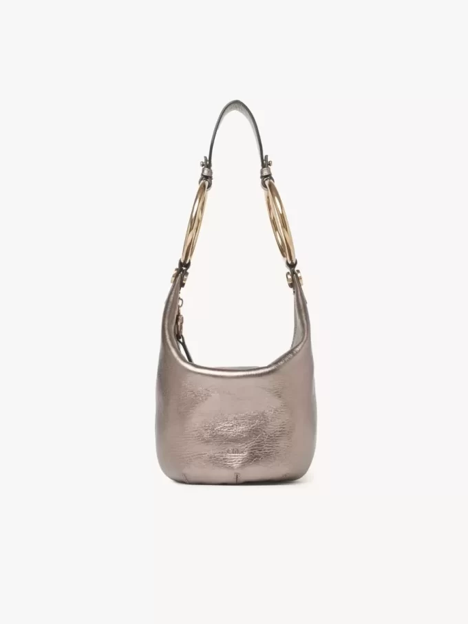Small Bracelet handbag in metallized leather