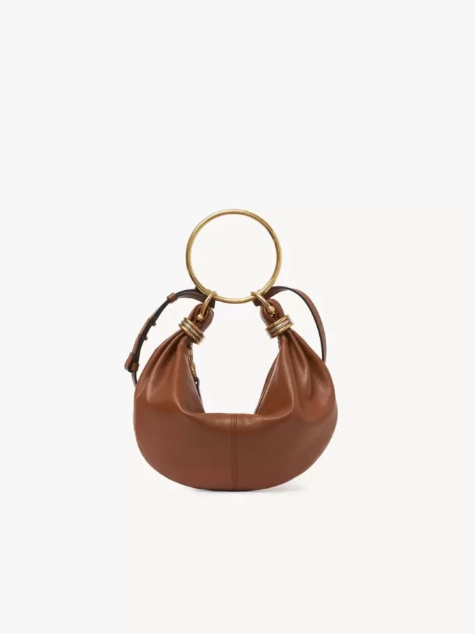 Small Bracelet Hobo bag in grained leather