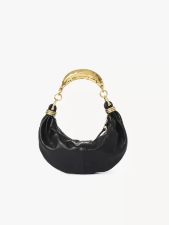 Small Bracelet hobo Bag in grained leather