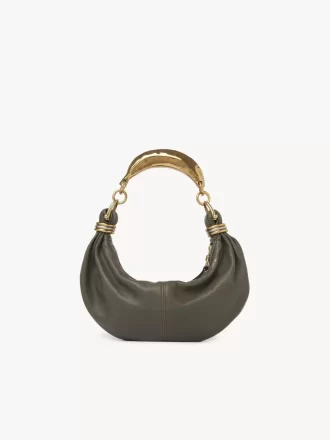 Small Bracelet hobo Bag in grained leather