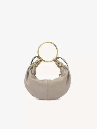 Small Bracelet hobo bag in grained leather