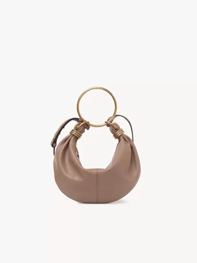 Small Bracelet Hobo bag in grained leather