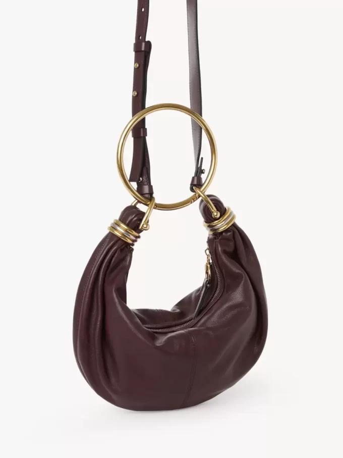 Small Bracelet Hobo bag in grained leather