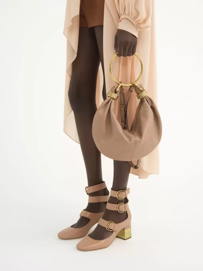 Small Bracelet Hobo bag in grained leather