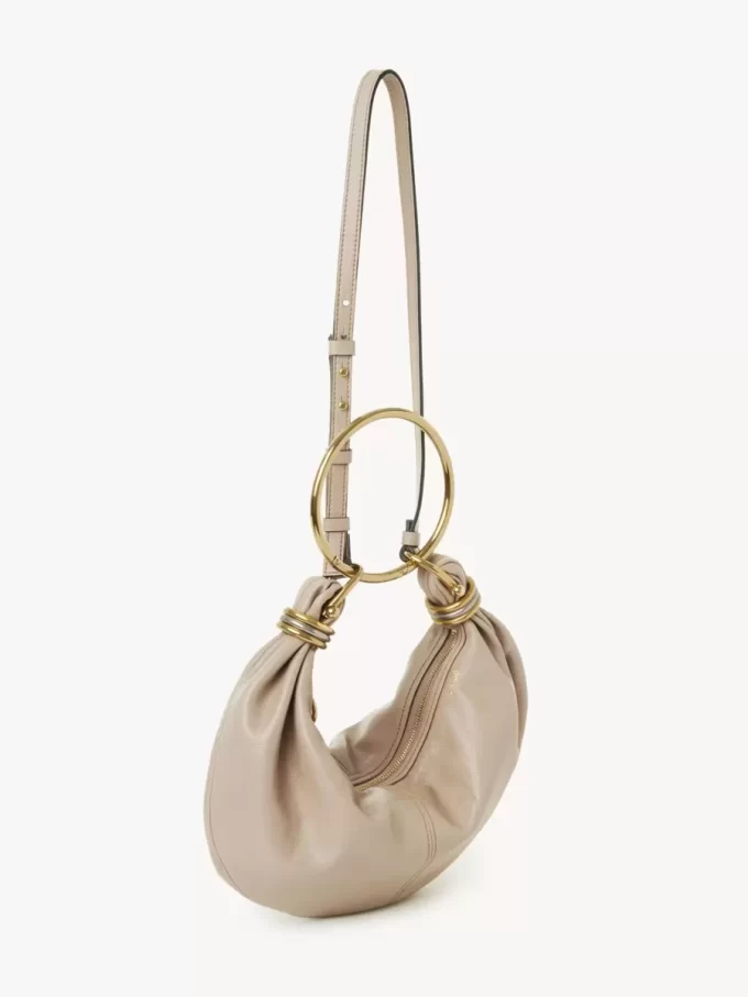 Small Bracelet Hobo bag in grained leather