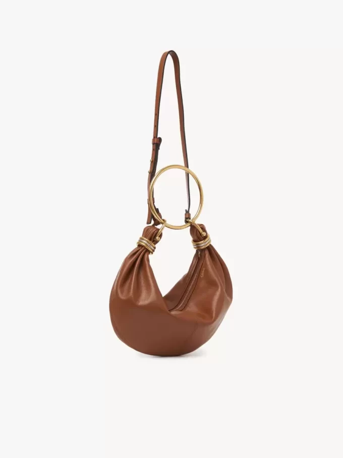 Small Bracelet Hobo bag in grained leather