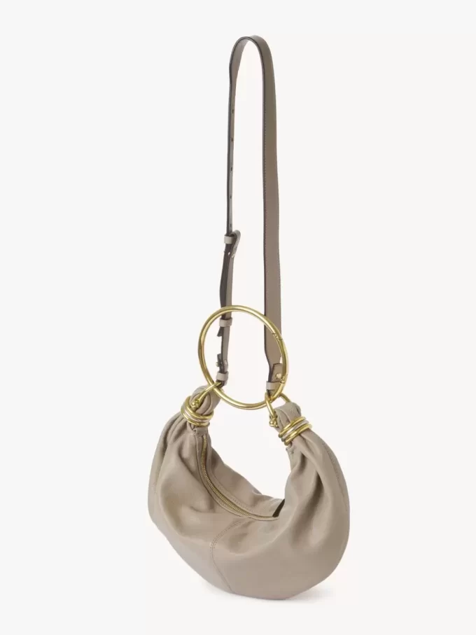 Small Bracelet hobo bag in grained leather