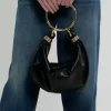 Small Bracelet Hobo bag in grained leather