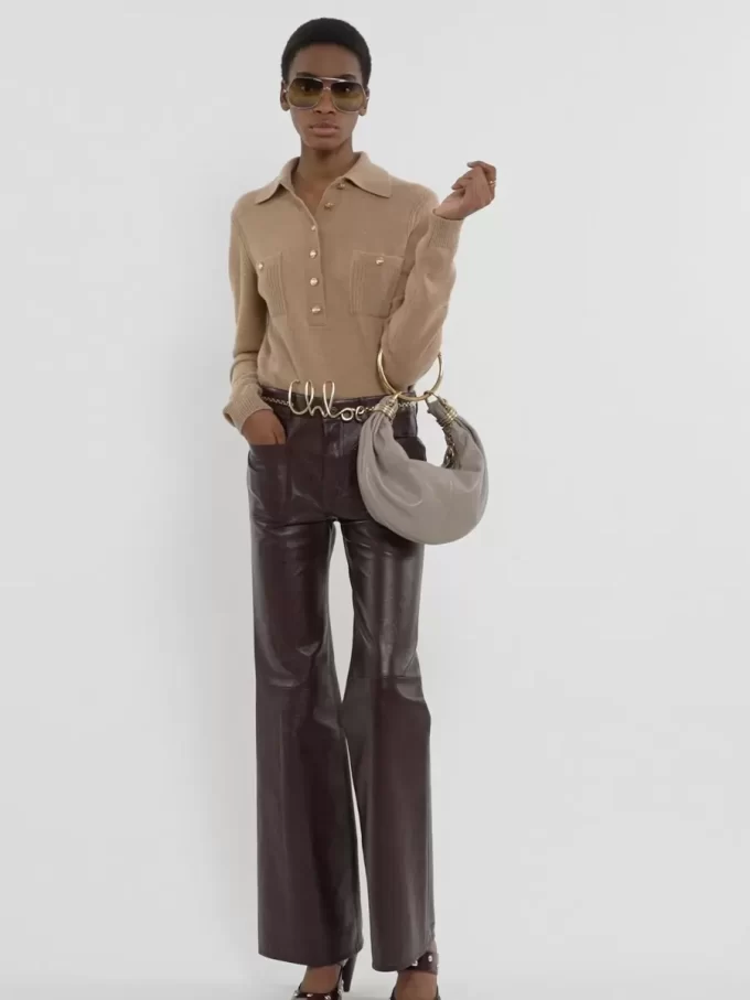 Small Bracelet hobo bag in grained leather