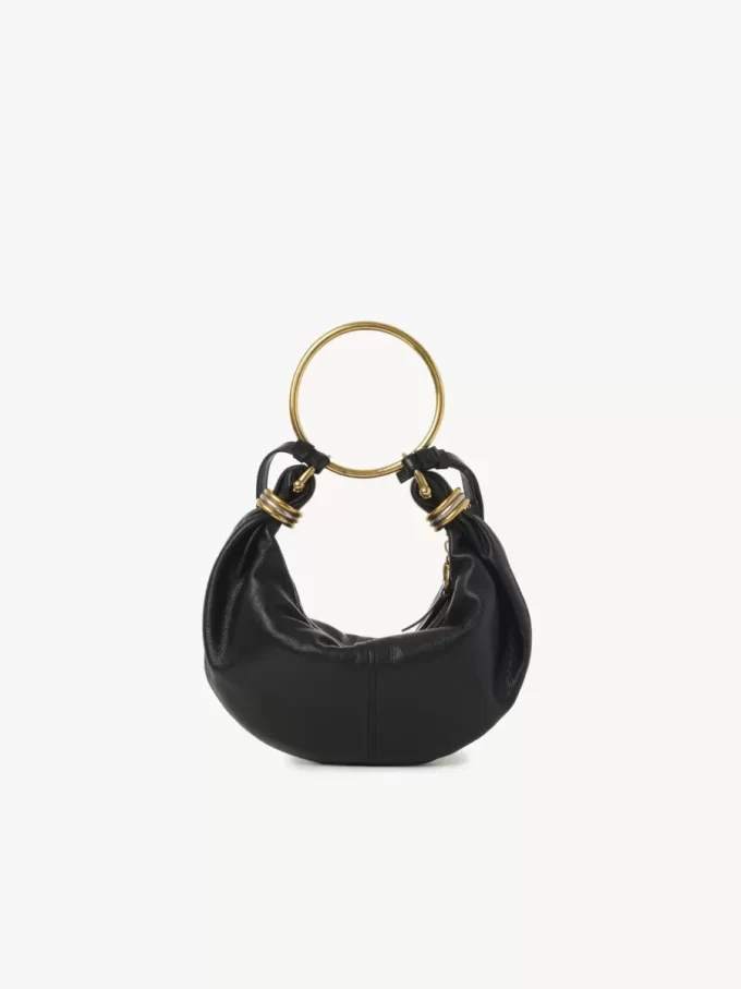 Small Bracelet Hobo bag in grained leather