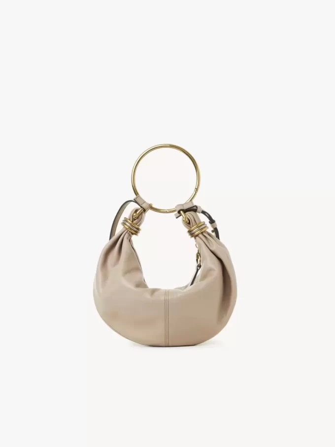 Small Bracelet Hobo bag in grained leather