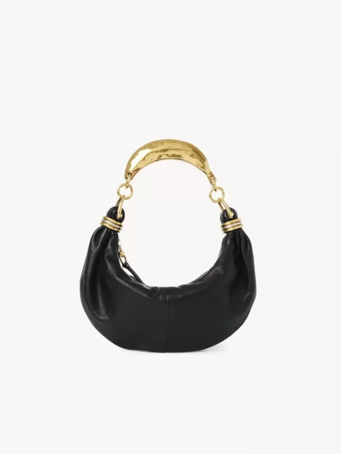 Small Bracelet hobo Bag in grained leather