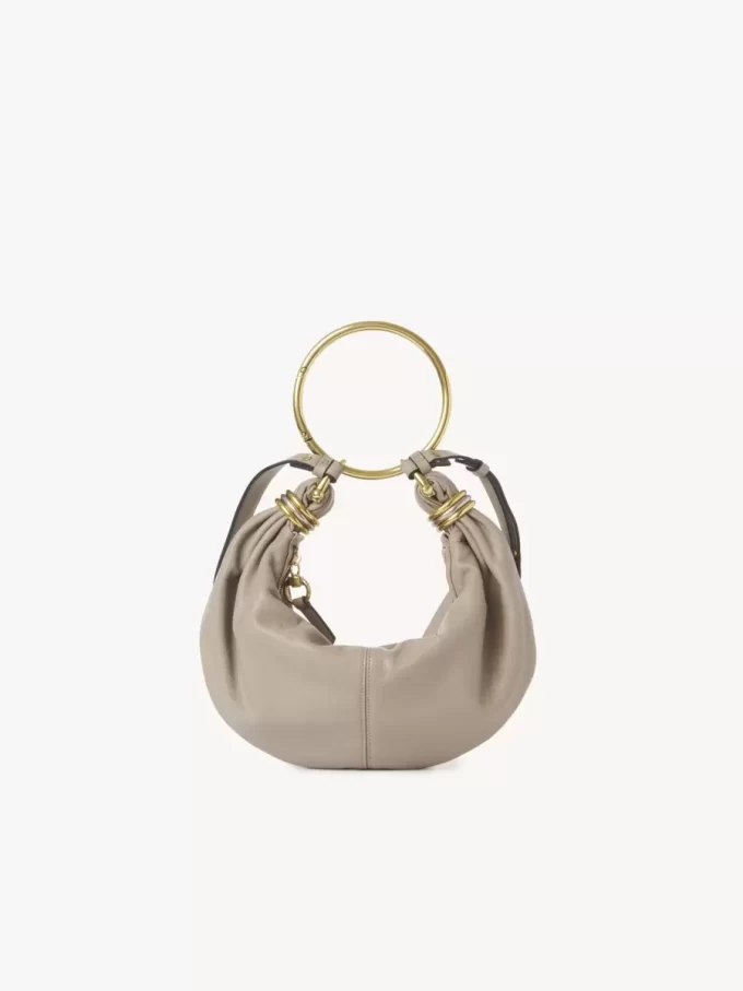 Small Bracelet hobo bag in grained leather