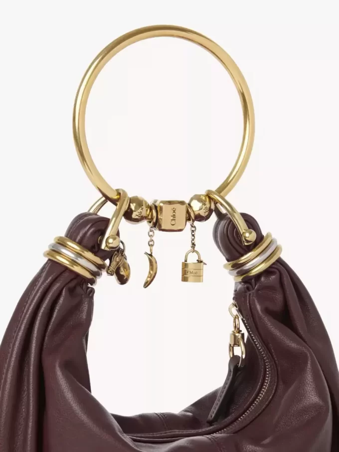 Small Bracelet Hobo bag in grained leather