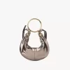 Small Bracelet Hobo bag in metallized leather