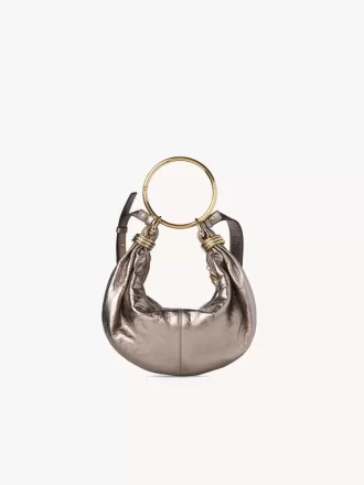 Small Bracelet Hobo bag in metallized leather