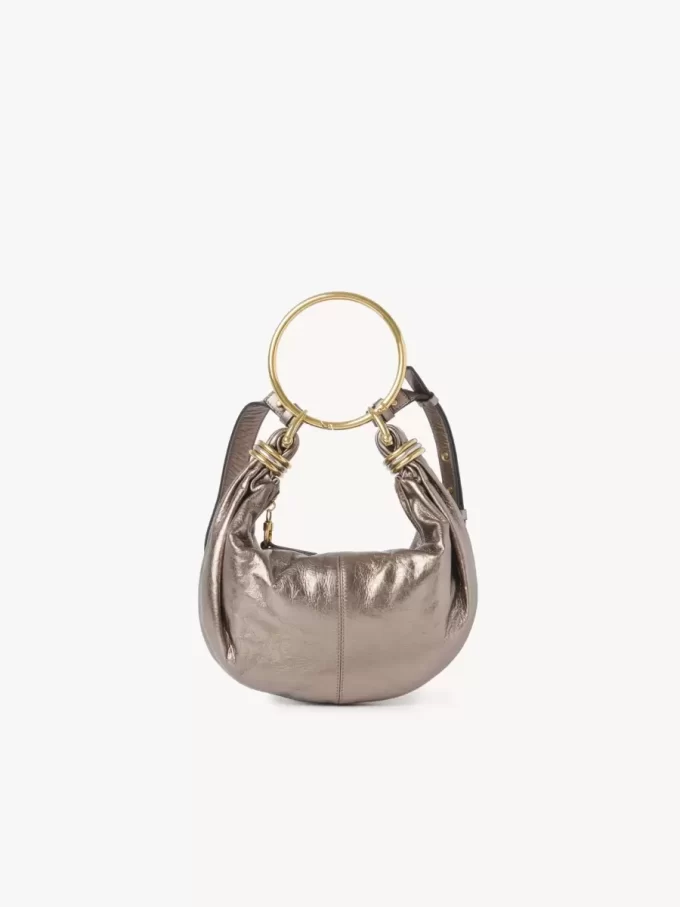 Small Bracelet Hobo bag in metallized leather