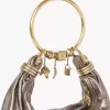Small Bracelet Hobo bag in metallized leather