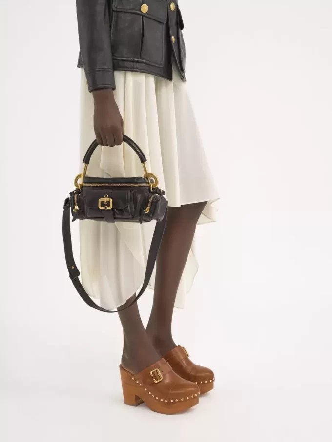 Small Camera bag in shiny leather