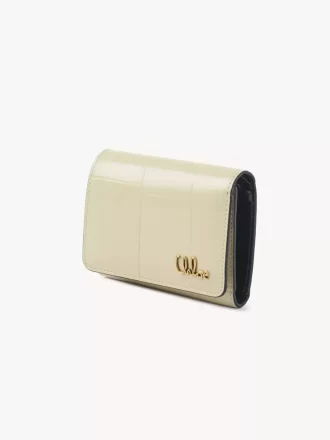 Small Chloé Iconic tri-fold in croco-effect leather