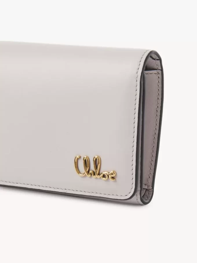 Small Chloé Iconic tri-fold with coin pocket in grained leather
