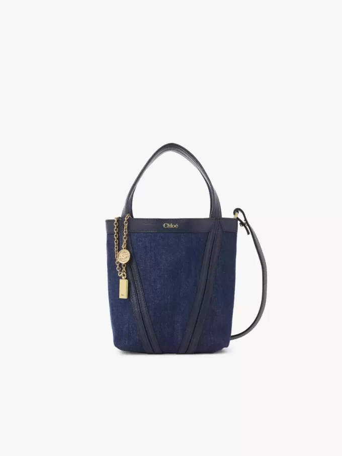 Small Chloé Spin tote bag in denim