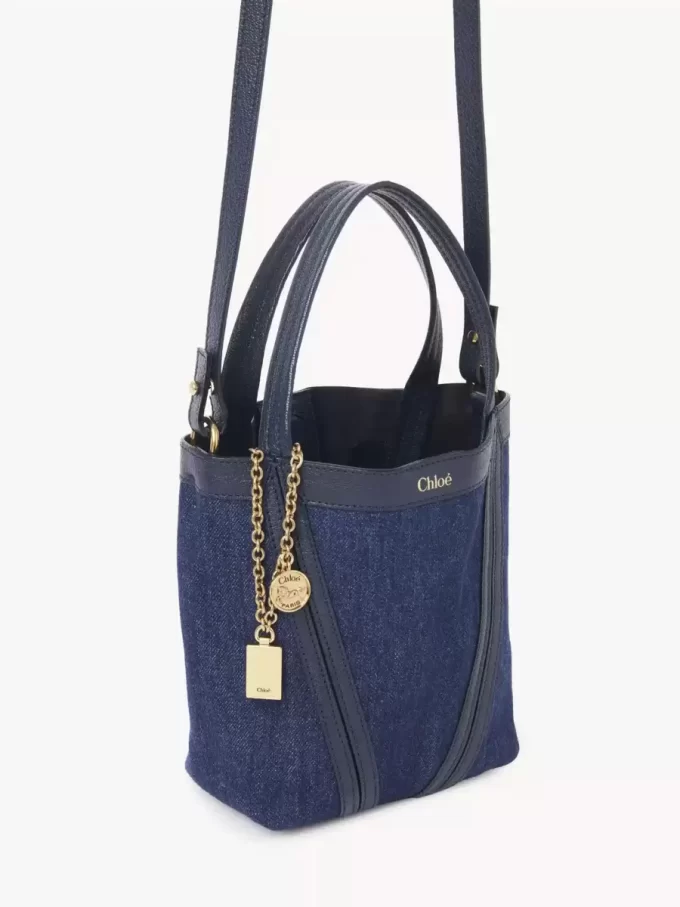 Small Chloé Spin tote bag in denim
