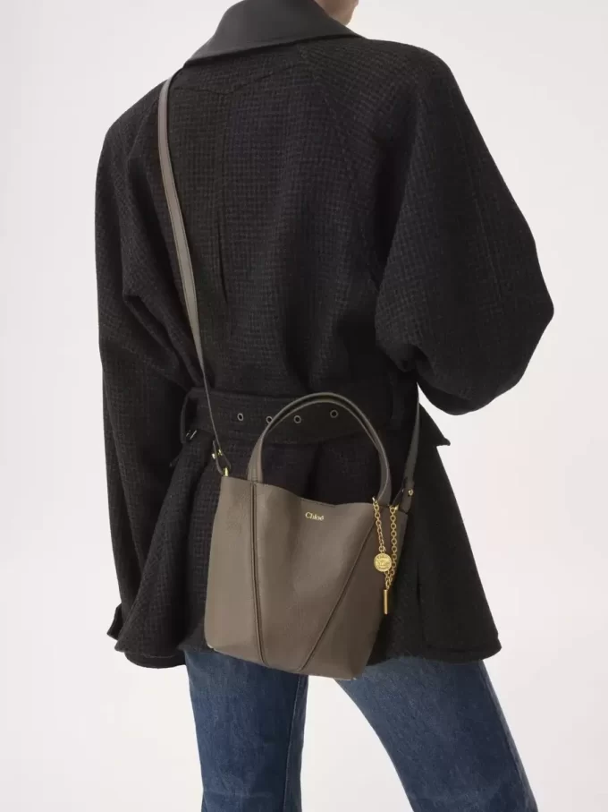 Small Chloé Spin tote bag in grained leather