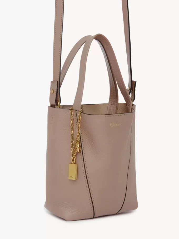 Small Chloé Spin tote bag in grained leather