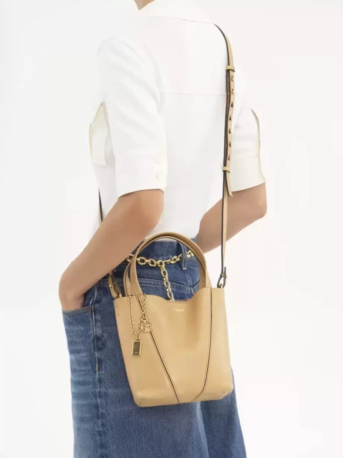Small Chloé Spin tote bag in grained leather