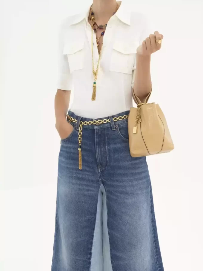 Small Chloé Spin tote bag in grained leather