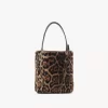 Small Chloé Spin tote bag in leopard-print shearling