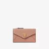 Small Envelope purse with card slots in grained leather