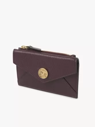 Small Envelope purse with card slots in grained leather