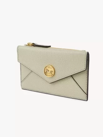 Small Envelope purse with card slots in grained leather
