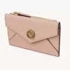 Small Envelope purse with card slots in grained leather