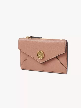 Small Envelope purse with card slots in grained leather